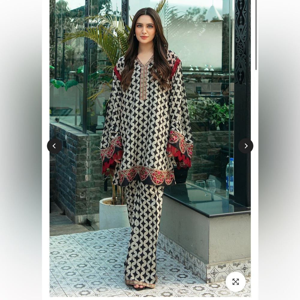 Printed silk fabric 2 piece co-ord